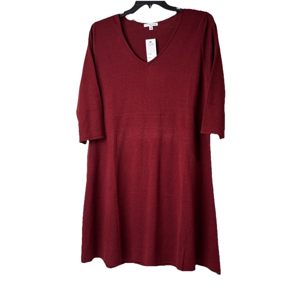 Notations Woman 2X  V Neck Knit Sweater Dress NEW
